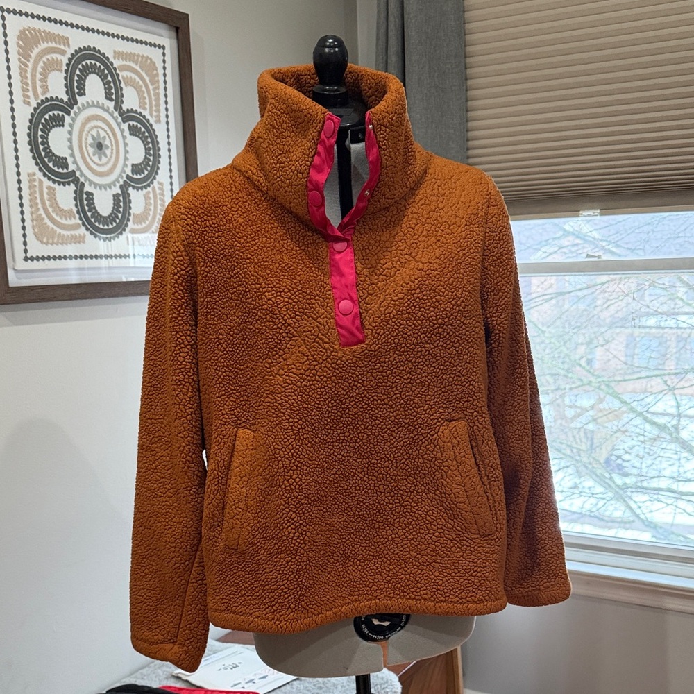 Cozy J Crew Fleece 1/4 Button Up